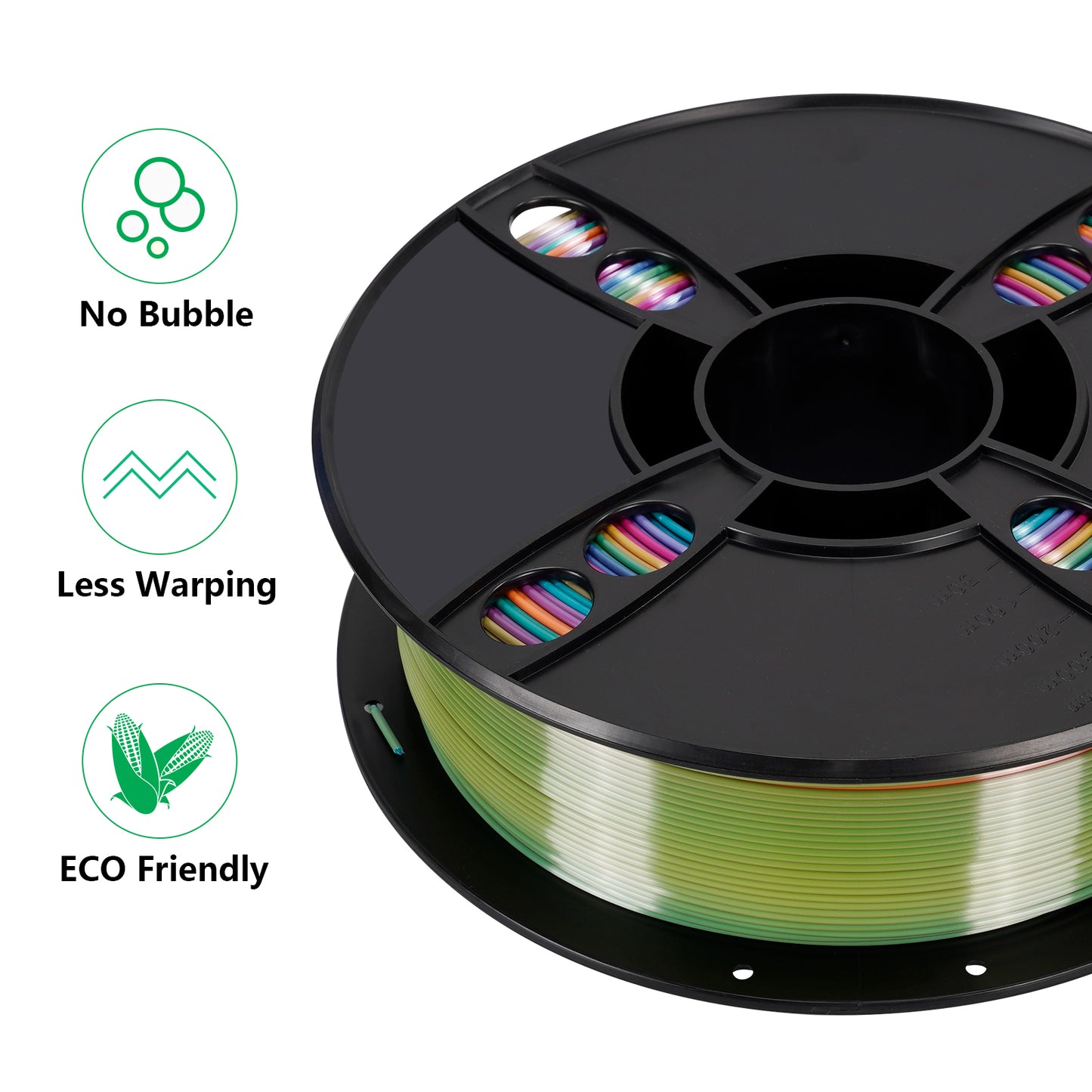 PLA Rainbow 3D Printing Filament 1.75mm 1Kg - Pro3D