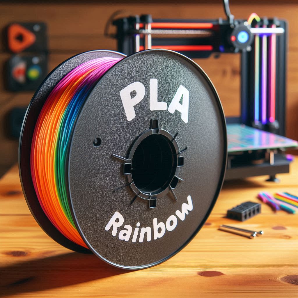 PLA Rainbow 3D Printing Filament 1.75mm 1Kg - Pro3D