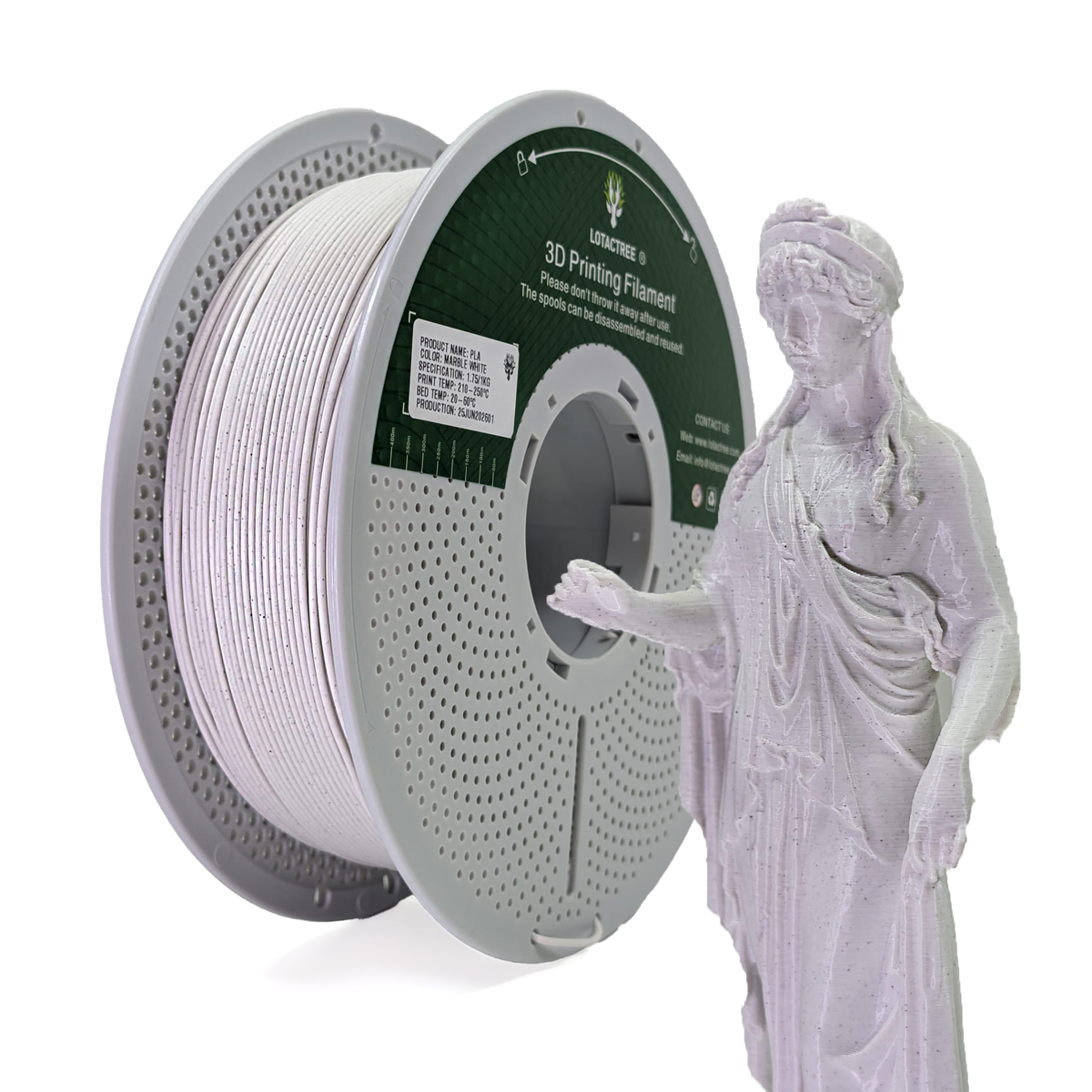 Filamento de Impressão 3D PLA 1,75mm 1Kg - Lotactree