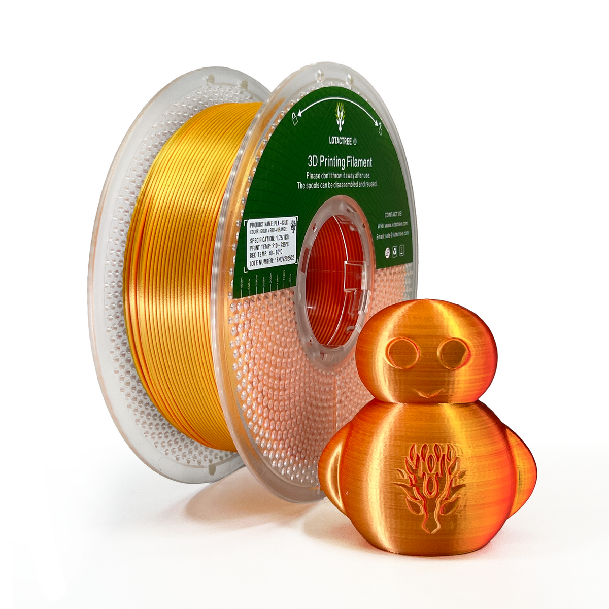 Filamento de Impressão 3D PLA SILK 1,75mm 1Kg - Lotactree